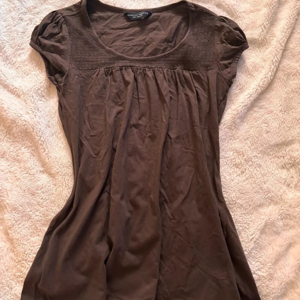 brown cap sleeve dorothy perkins top